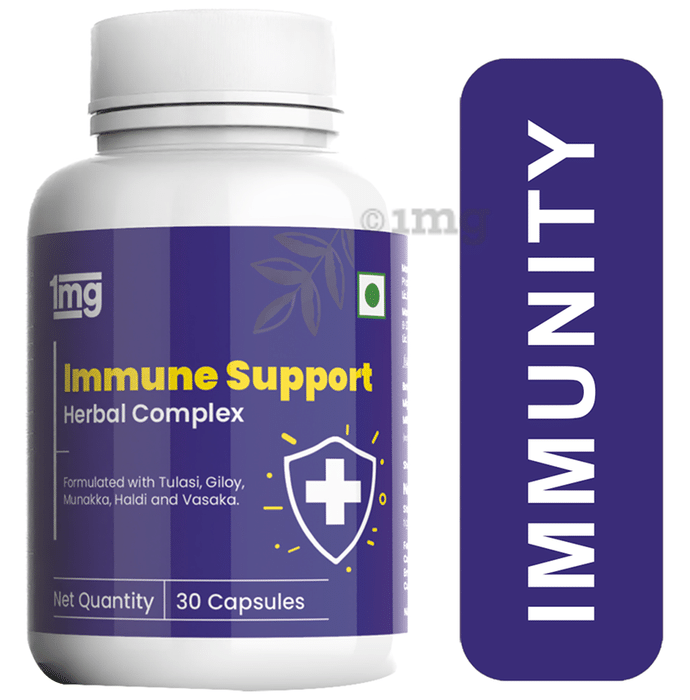 1mg Immune Support Herbal Formulation with Giloy, Tulsi, and Turmeric Capsule