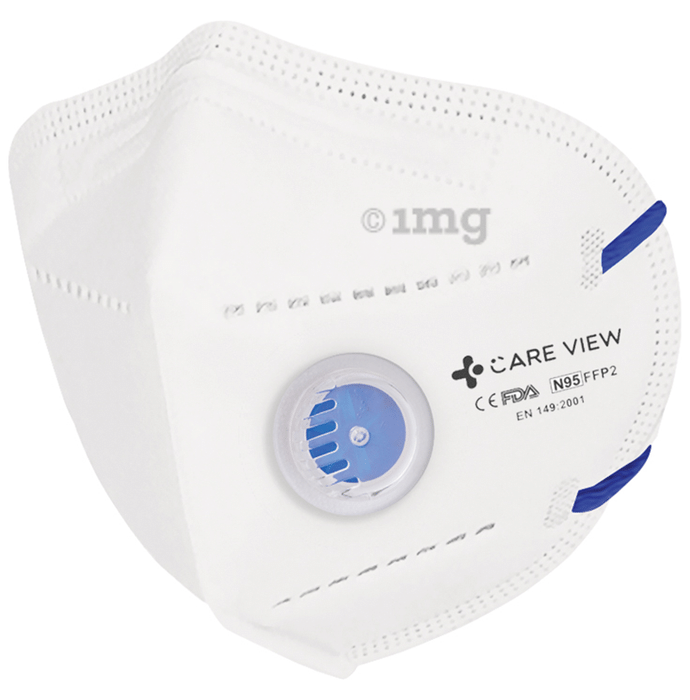 Care View Universal CV1221HV N95 FFP2 Certified Headloop with & Exhalation Valve with 6 Layers Filtration Protective Mask