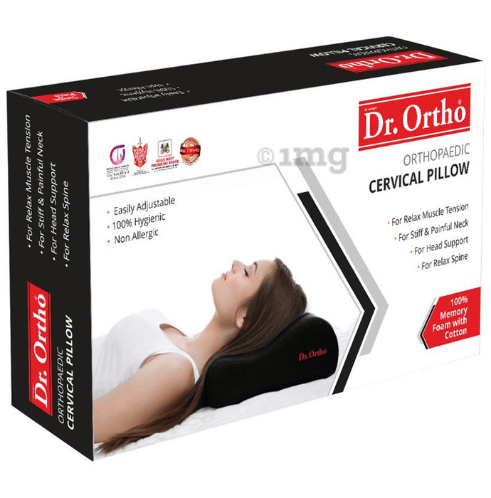 Dr Ortho Orthopaedic Cervical Pillow Universal Black Buy box of 1