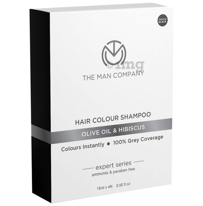 The Man Company Hair Colour Shampoo (15ml Each) Olive Oil & Hibiscus