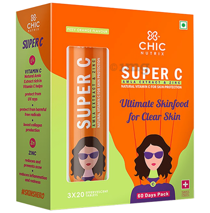 Chicnutrix Super C Amla Extract & Zinc Fizzy Orange Effervescent Tablet
