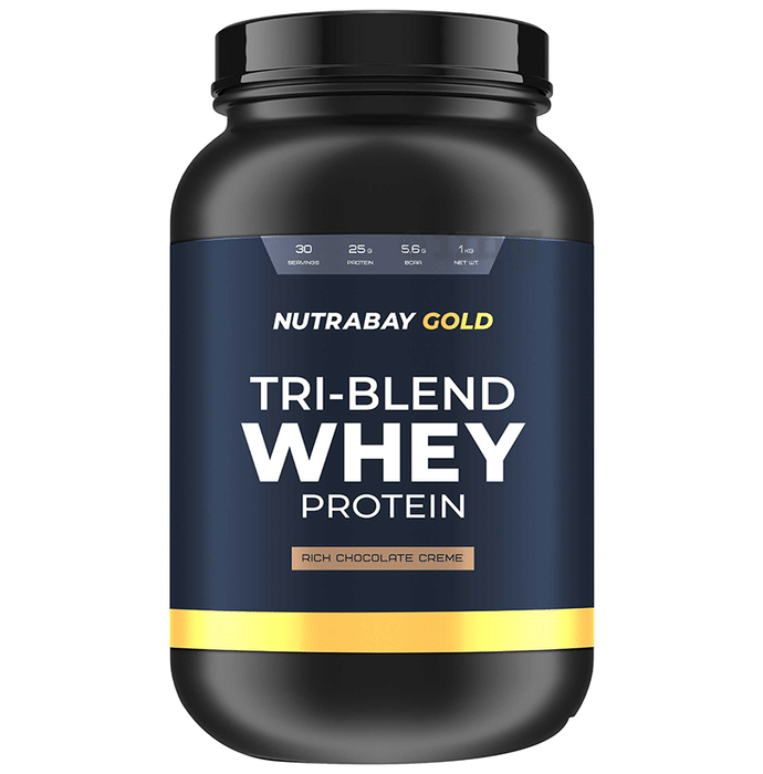 Nutrabay Gold Tri-Blend Whey Protein Rich Chocolate Creme