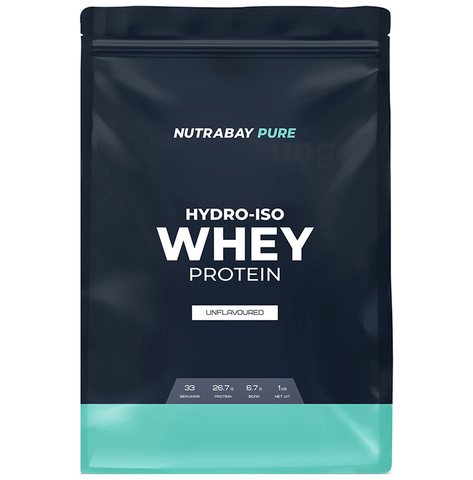 Nutrabay HydroIso Whey Protein Unflavoured Buy packet of 1 kg Powder