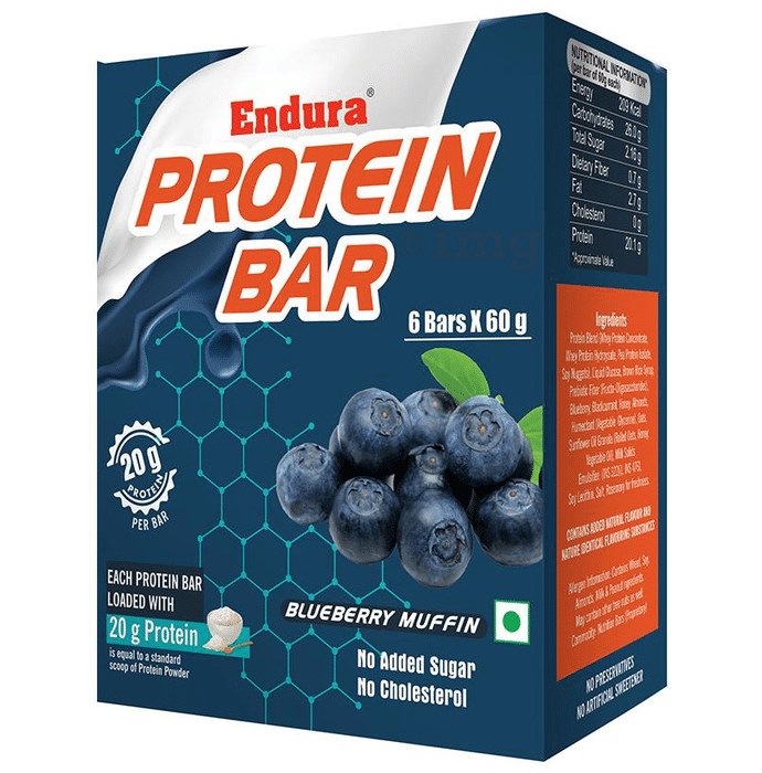 Endura Protein Bar (60gm Each) Blueberry Muffin