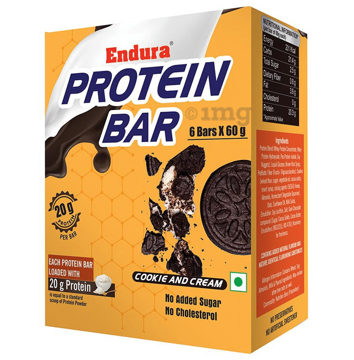 Endura Protein Bar (60gm Each) Cookie and Cream
