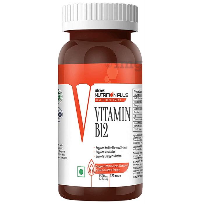 Abbie's Nutrition Plus Health Supplement Vitamin B12 Tablet Buy bottle