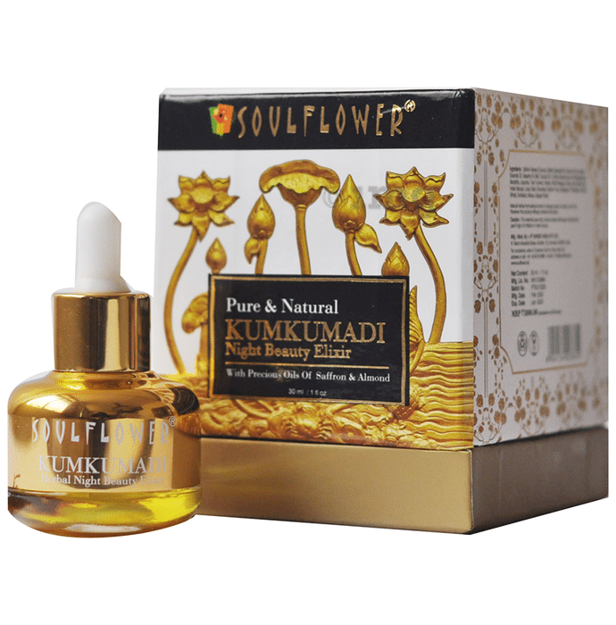 Soulflower Pure & Natural Kumkumadi Night Beauty Elixir
