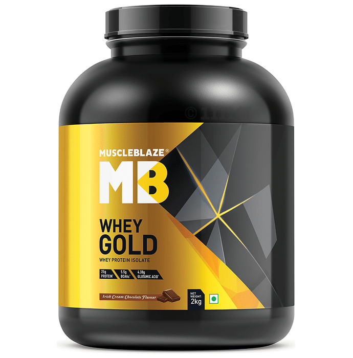 MuscleBlaze Whey Gold Whey Protein Isolate Only Powder Irish Cream Chocolate