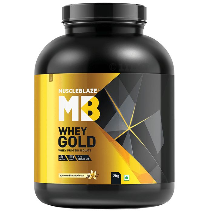 MuscleBlaze Whey Gold Whey Protein Isolate Only Powder Gourmet Vanilla