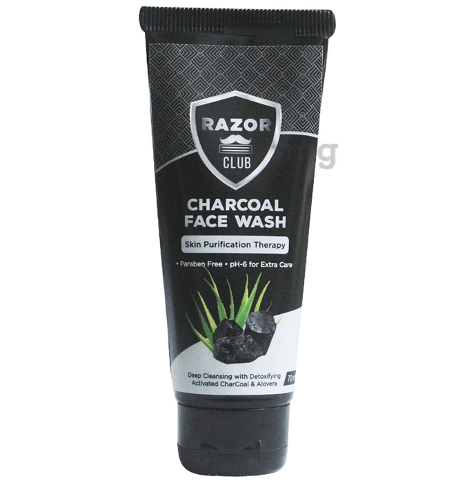 Razor Club Activated Charcoal & Alovera Charcoal Face Wash Buy tube of