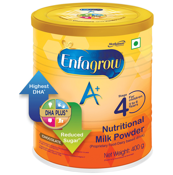 Enfagrow A Stage 4 Nutritional Milk Powder 3 6 Years Chocolate Buy Tin Of 400 Gm Powder At Best Price In India 1mg