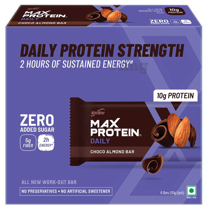 RiteBite Choco Almond Max Protein Daily Bar (50gm Each)