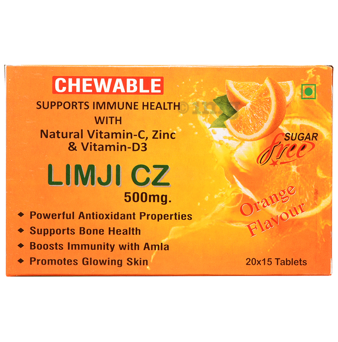 Limji CZ 500mg Chewable Tablet Orange Sugar Free Buy 1 Get 1 Free