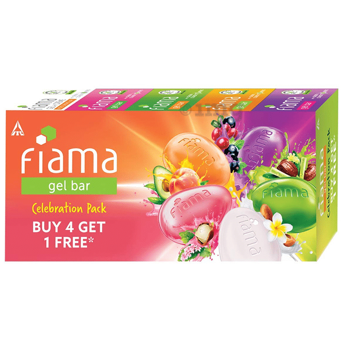 Fiama Gel Bar Celebration Pack Buy 4 Get 1 Free (125gm Each)