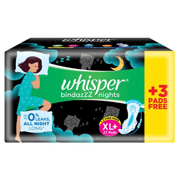 Whisper Bindazzz Nights Pads XL+