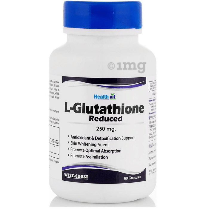 HealthVit L-Glutathione Reduced 250mg Capsule