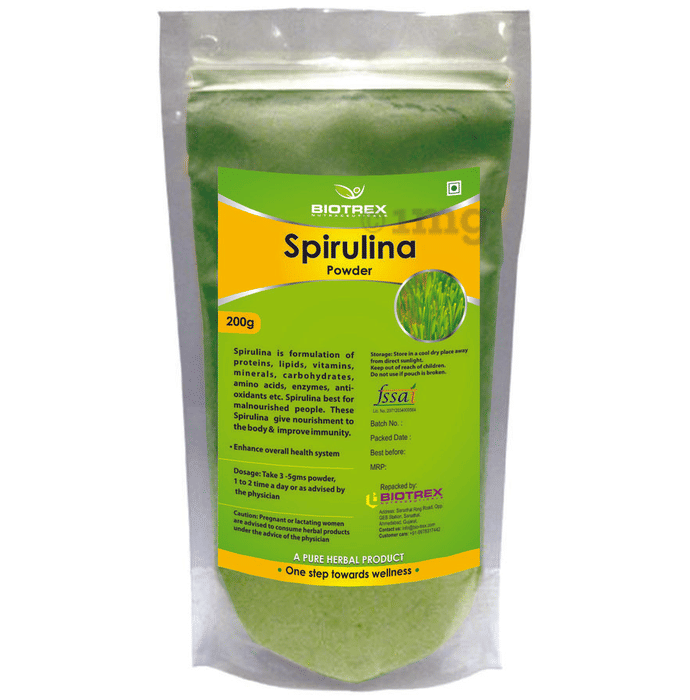 Biotrex Spirulina Herbal Powder Buy packet of 200 gm Powder at best