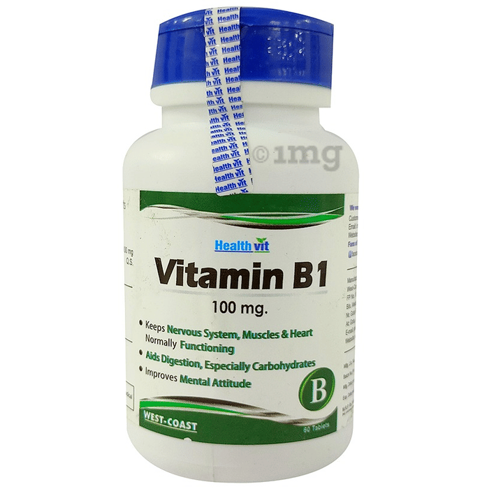 HealthVit Vitamin B1 100mg Tablet Buy bottle of 60 tablets at best