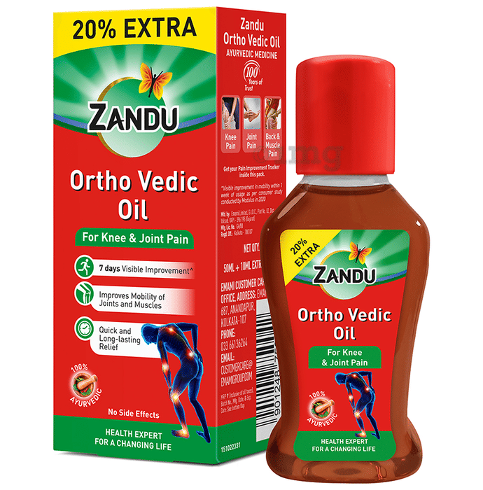 Zandu Ortho Vedic Knee & Joint Pain Oil Buy bottle of 60 ml Oil at
