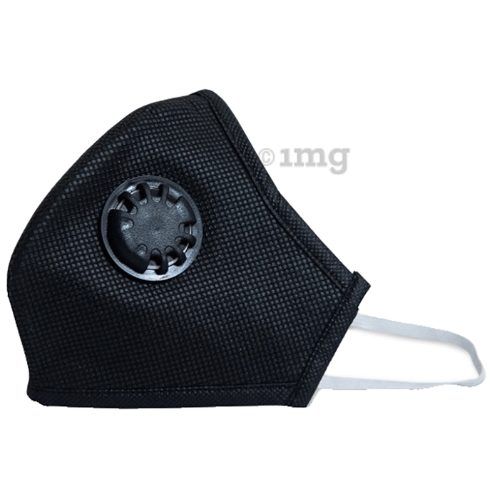 Advind Healthcare Smog Guard N95 Adult Mask with 1 Valve Free Size Black
