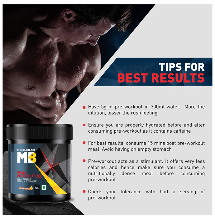 Muscleblaze Pre Workout 200 Fruit Splash Buy Jar Of 100 Gm Powder At Best Price In India 1mg