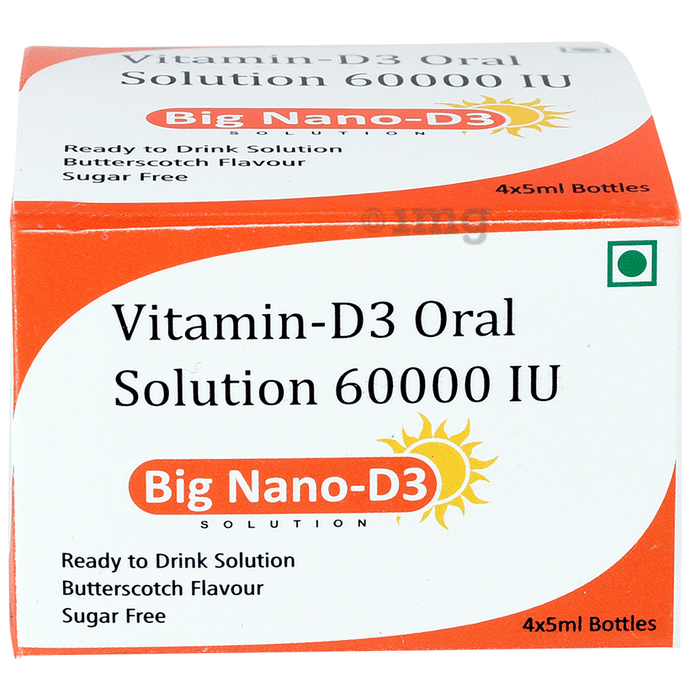 Big Nano-D3 Oral Solution 60000 IU (5ml Each) Butterscotch Sugar Free