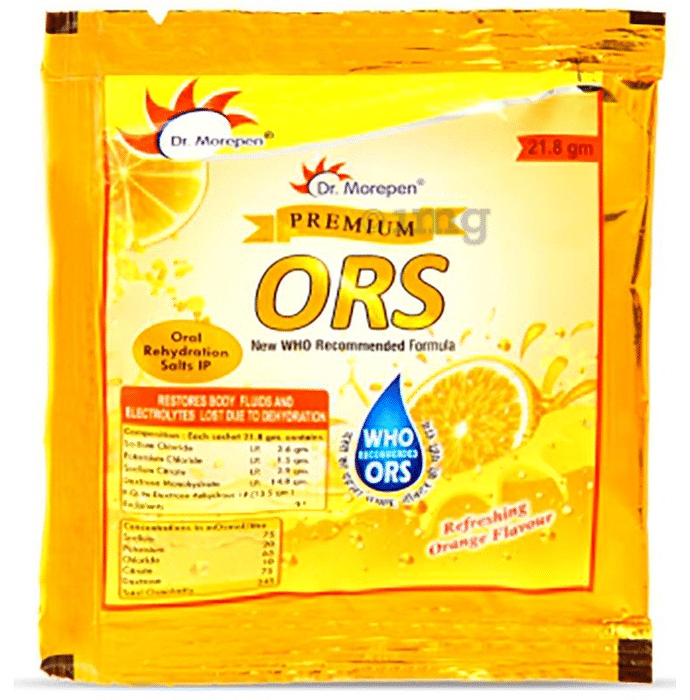 Dr. Morepen Premium ORS Powder Sachet (21.8gm Each) Orange