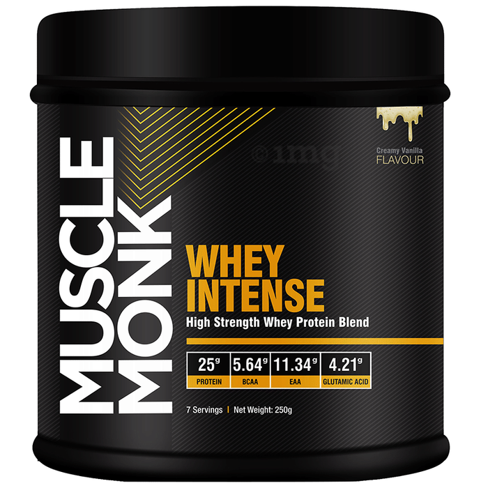 Muscle Monk Whey Intense High Strength Whey Protein Blend Creamy Vanilla