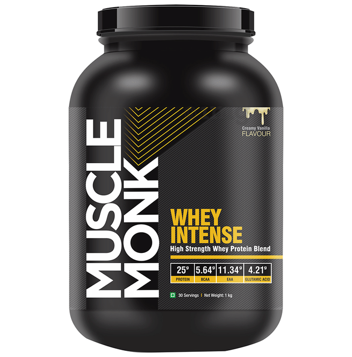 Muscle Monk Whey Intense High Strength Whey Protein Blend Creamy Vanilla
