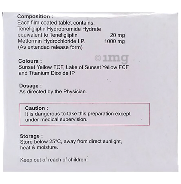 Tiban M 1000mg Tablet Er View Uses Side Effects Price And Substitutes 1mg