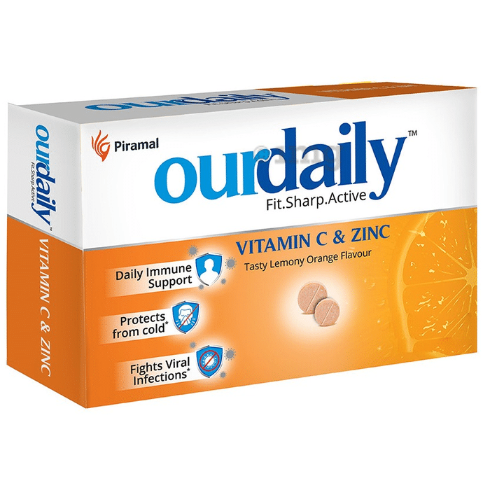 OurDaily Vitamin C & Zinc Chewable Tablet Tasty Lemony Orange