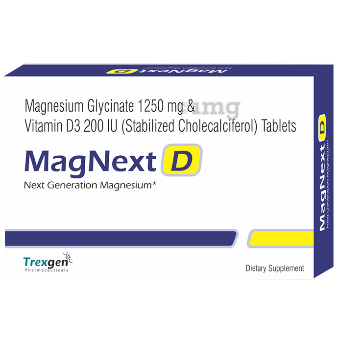 Trexgen MagNext D Magnesium Glycinate & D3 Tablet Buy box of 30