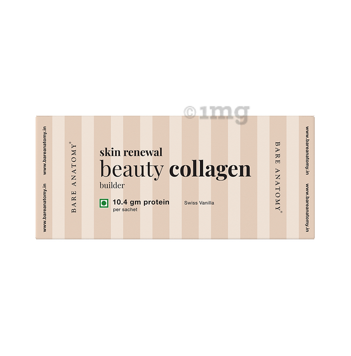 Bare Anatomy Skin Renewal Beauty Collagen Builder Sachet (18gm Each) Swiss Vanilla