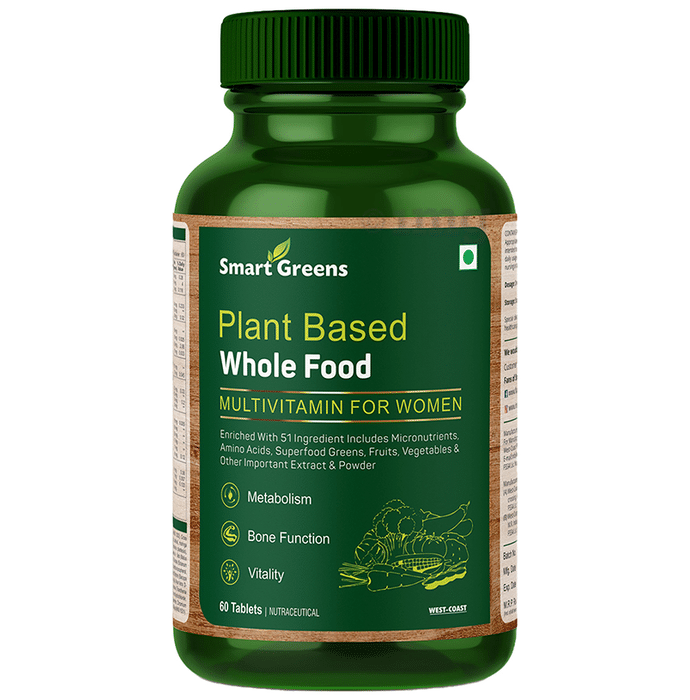 Smart Greens Plant Based Whole Food Multivitamin for Women Tablet