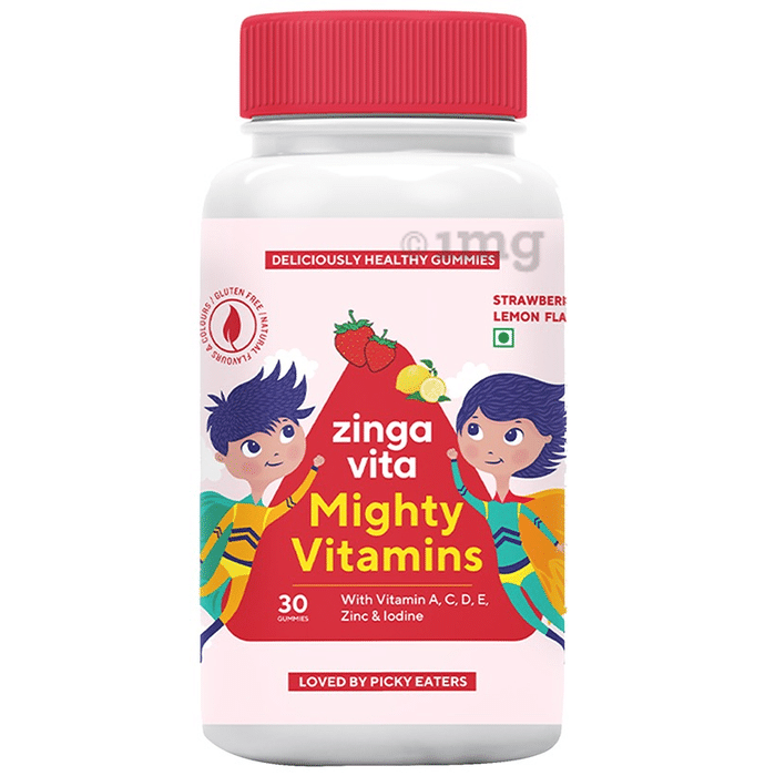 Zingavita Mighty Vitamins Gummies for Kids Strawberry and Lemon