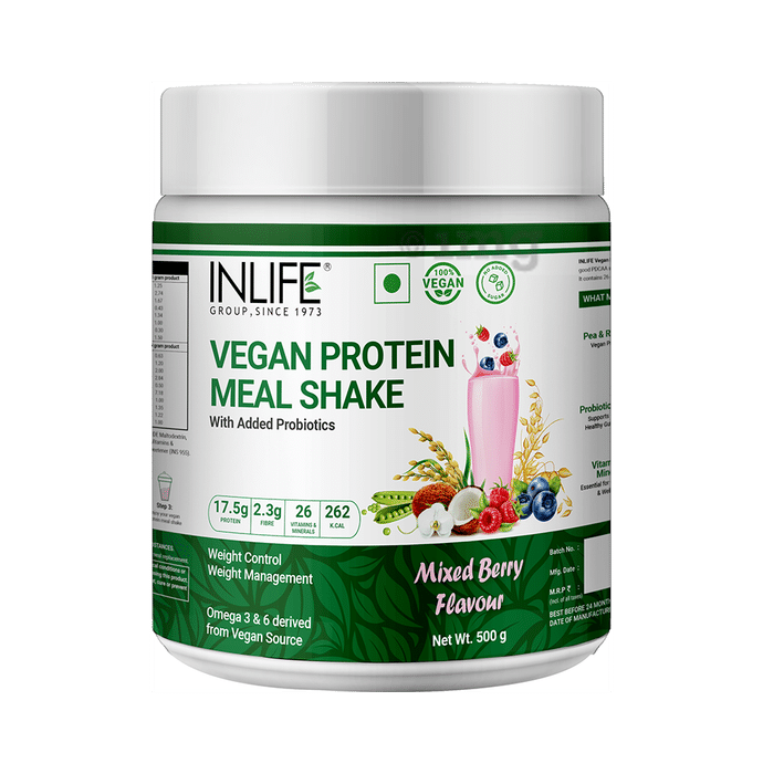 Inlife Vegan Protein Powder Meal Shake with Added Probiotics Mixed Berry