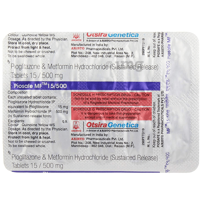 Piosafe Mf 15 500 Tablet View Uses Side Effects Price And Substitutes 1mg