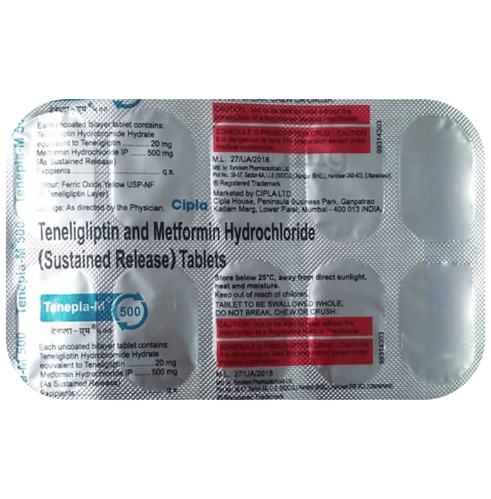 Tenepla M 500mg mg Tablet Sr View Uses Side Effects Price And Substitutes 1mg