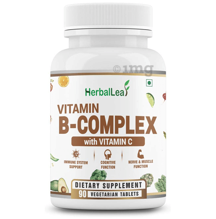 HerbalLeaf Vitamin B Complex + Vitamin C Tablet Buy bottle of 90