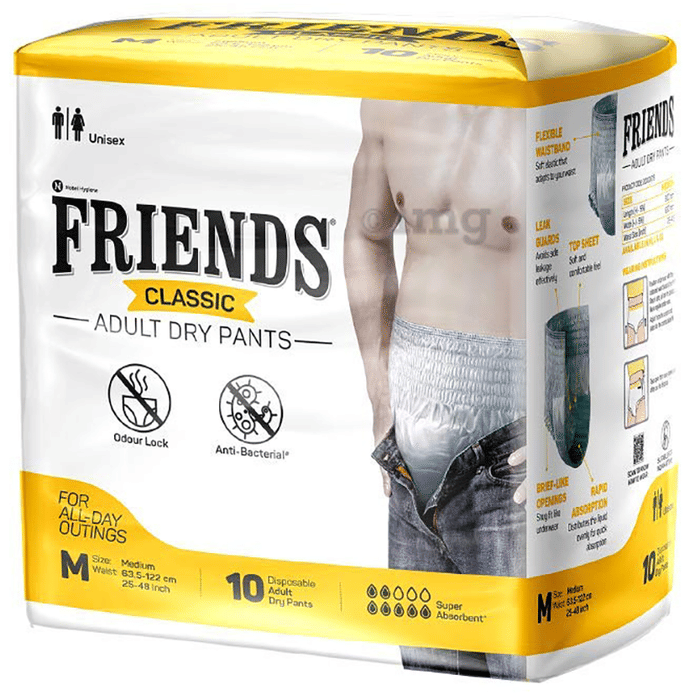 Friends Classic Adult Dry Pants Medium Buy packet of 10 diapers at