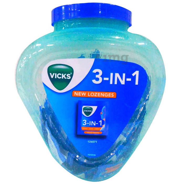 Vicks 3 IN 1 Lozenges Orange Menthol Buy jar of 110 lozenges at best