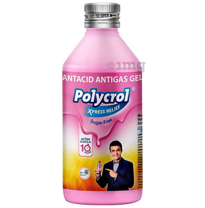 Polycrol Antacid Gel Mint Xpress Relief Buy bottle of 200 ml Oral Gel