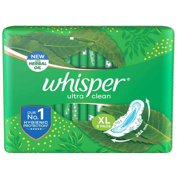 Whisper Ultra Clean with Herbal Oil Sanitary Pads XL