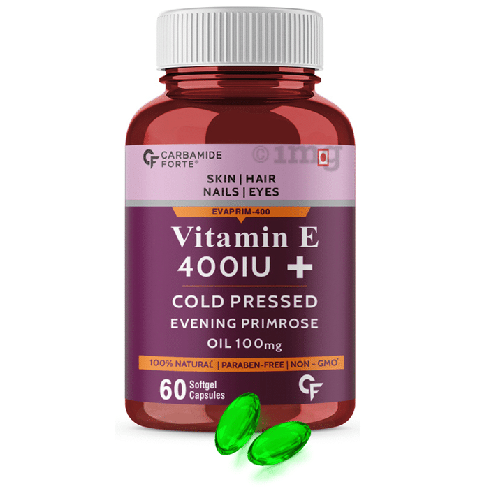 Carbamide Forte Vitamin E 400IU + Cold Pressed Evening Primrose Oil 100mg Softgel Capsule