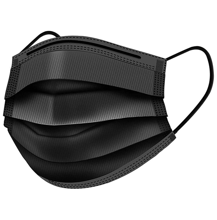 Lioncrown 3 Ply Disposable Face Mask with Nosepin Black