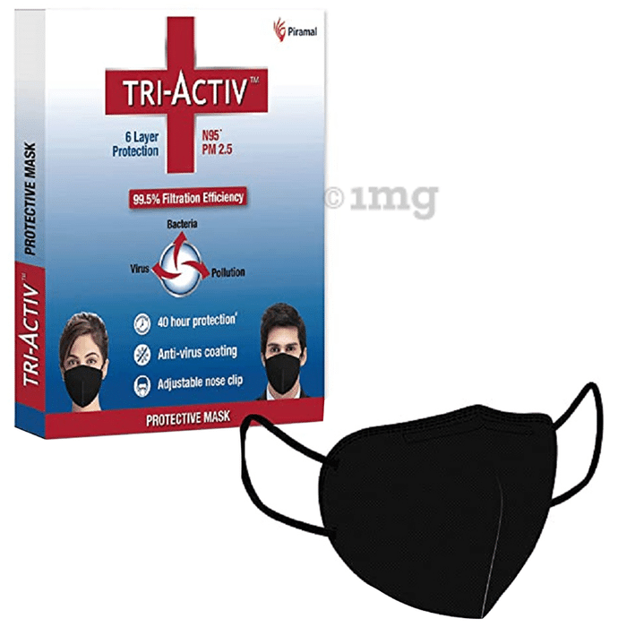 Tri-Activ 6 Layer Protection N95 PM2.5 Protective Mask Black