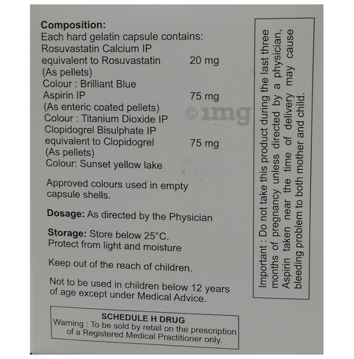 Rosutor Gold 20 75 Capsule View Uses Side Effects Price And Substitutes 1mg