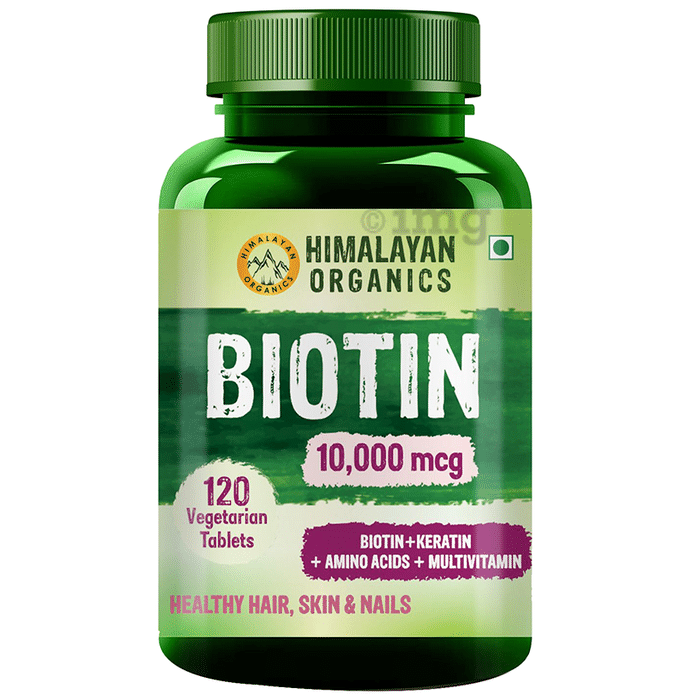 Himalayan Organics Biotin 10000mcg +Keratin+Amino Acids+Multivitamin Vegetarian Tablet