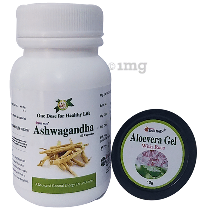 Shri Nath Ashwagandha Capsule with Aloevera Gel 10gm Free