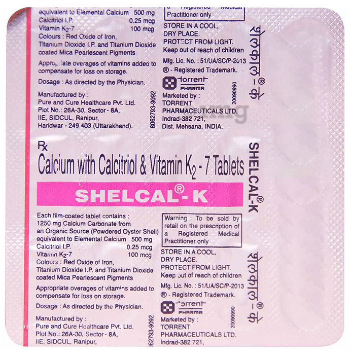 Shelcal K Tablet Buy Strip Of 15 Tablets At Best Price In India 1mg